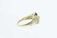 10K Yellow Gold Diamond Grooved Cluster Vintage Ring