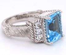 Judith Ripka Swiss blue topaz stone ring