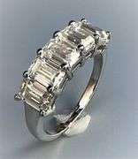 Sparkling 14 Kt White Gold Plate 5.07 Ct VVs1 F-G Simulated Diamond Ring