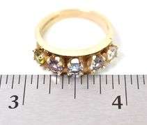 Wonderful 14K Yellow Gold Multi-Gemstone Ring