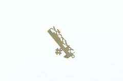 14K Yellow Gold #1 Number One Grandma Word Cut Out Charm/Pendant