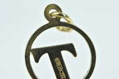 18K Yellow Gold T Letter Initial Monogram Name Charm/Pendant