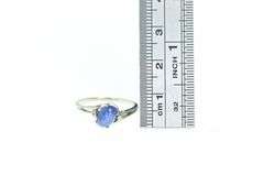 10K White Gold Oval Syn. Star Sapphire Diamond Bypass Ring