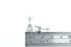 14K White Gold 8.0mm Vintage Solitaire Classic CZ Stud Earrings