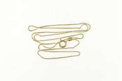 14K Yellow Gold 0.8mm Square Chain Classic Box Link Necklace