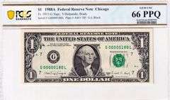 Superb Crisp 1988A $1 Note Low Three Digit Serial # 00000180 PCGS 66 PPQ!