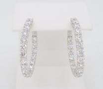 4.18CTW Inside Out Diamond Hoop Earrings