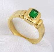 Tasteful Bezel Set Emerald Ring