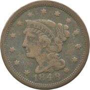 1848 Liberty Head Large Cent Cxnt Brothel Token