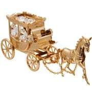 24K Gold Crystal Studded Horse Drawn Carriage