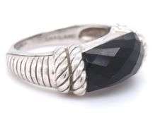 Judith Ripka 925 sterling silver black onyx ring