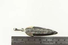 Sterling Silver Authentic Orthoceras Cephalopod Fossil Pendant