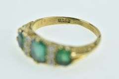18K Yellow Gold 1.75 Ctw Oval Emerald Diamond Statement Ring