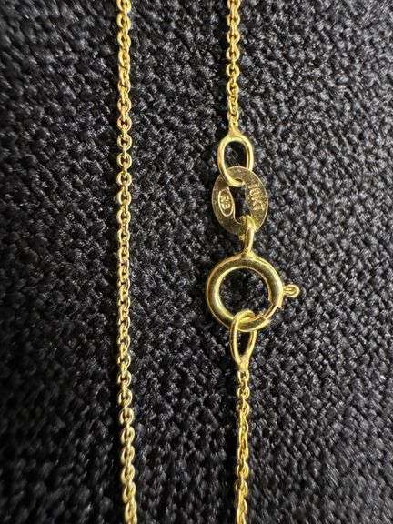 10k Yellow Gold Solid Cable Chain Round Rolo Link 1.3mm Necklace 22"