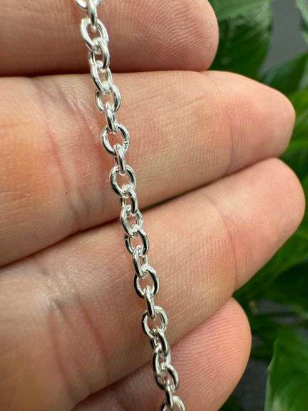 Sterling Silver Rolo Chain Necklace 18"
