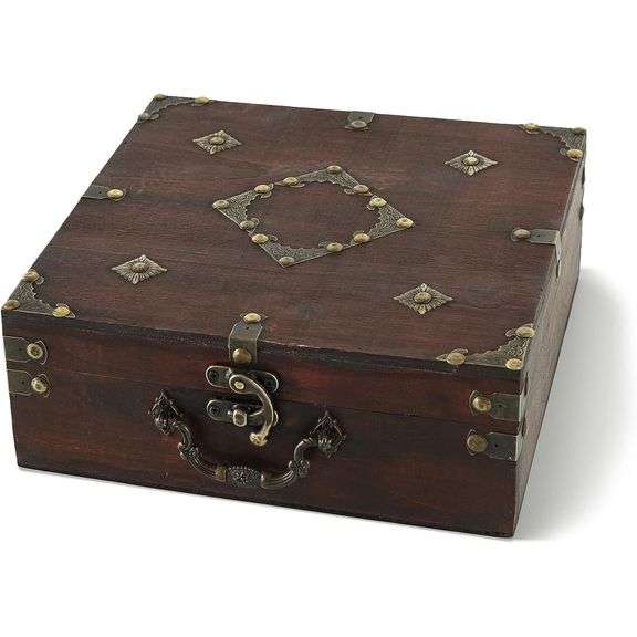 Vintage Cherry Wood Treasure Chest