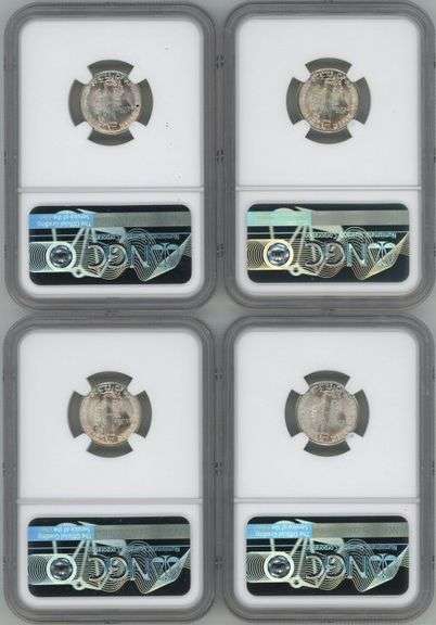 4 DIFF. OUTSTANDING SUPERB GEM BU NGC MS67FB GRADED MERCURY HEAD DIMES