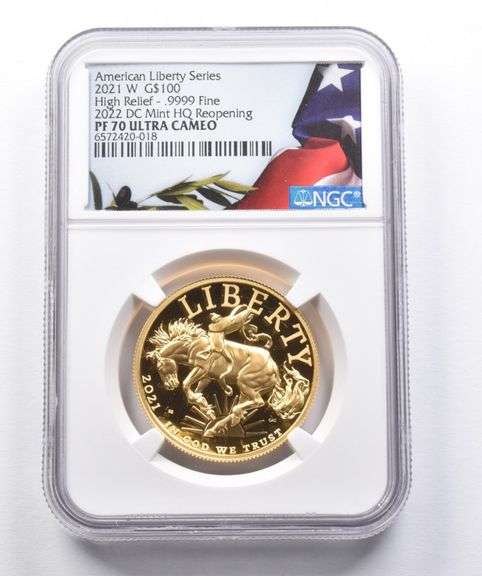 PF70 2021-W $100 American Gold Liberty High Relief 2022 DC Mint HQ NGC