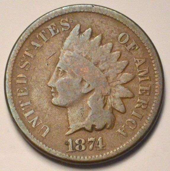 1874 DDO FS-101 Indian Head Cent, Circulated.