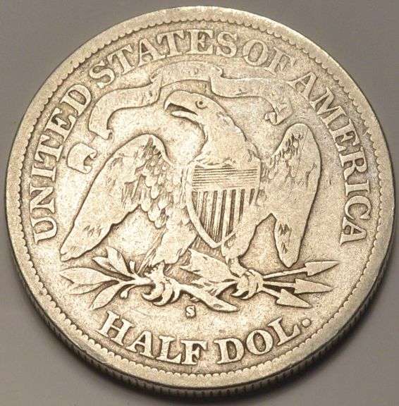1877-S Seated Liberty Half Dollar, Circulated.