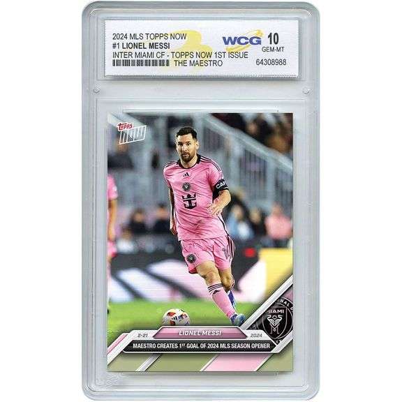 Lionel Messi's Inaugural Inter Miami Soccer Card Mint 10