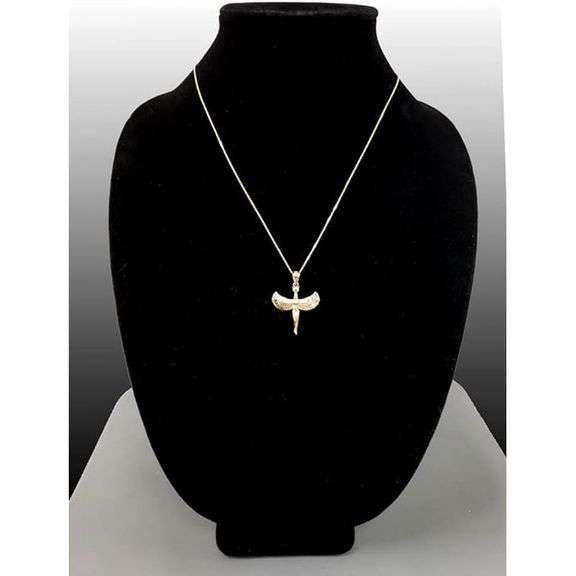 14K Yellow Gold Isis Egyptian Goddess Pendant Necklace