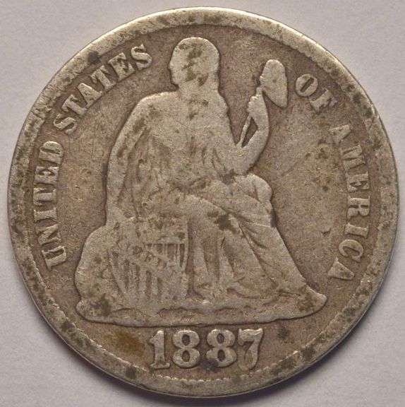 1887-S Seated Liberty Dime, Circulated.