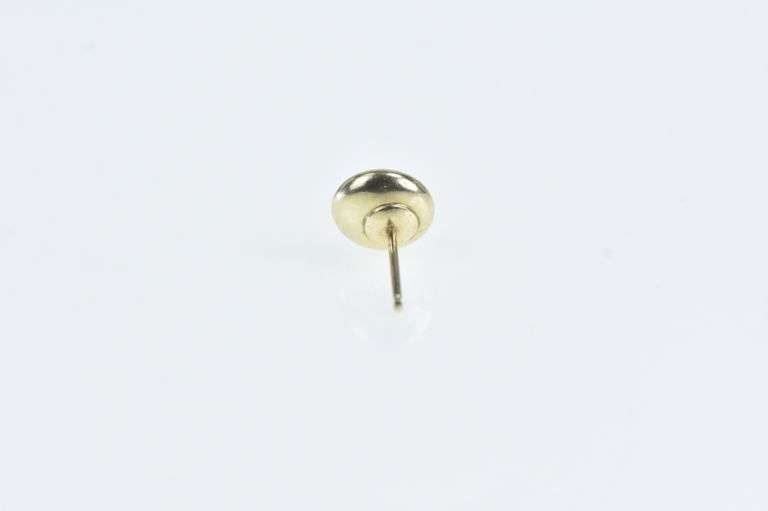 14K Yellow Gold 7.1mm Single Round Domed Circle Stud Earring
