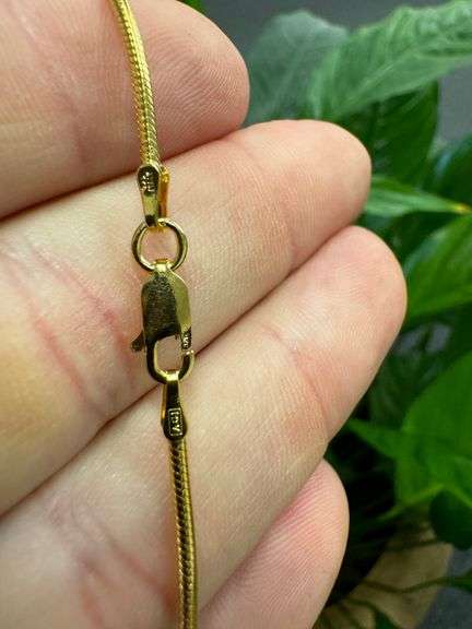 Gold Plated Sterling Silver Snake Chain 1.5mm Necklace 16"