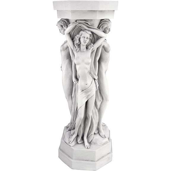 Dionysian 29" Maenads Column Pedestal Greek Inspired Artistry