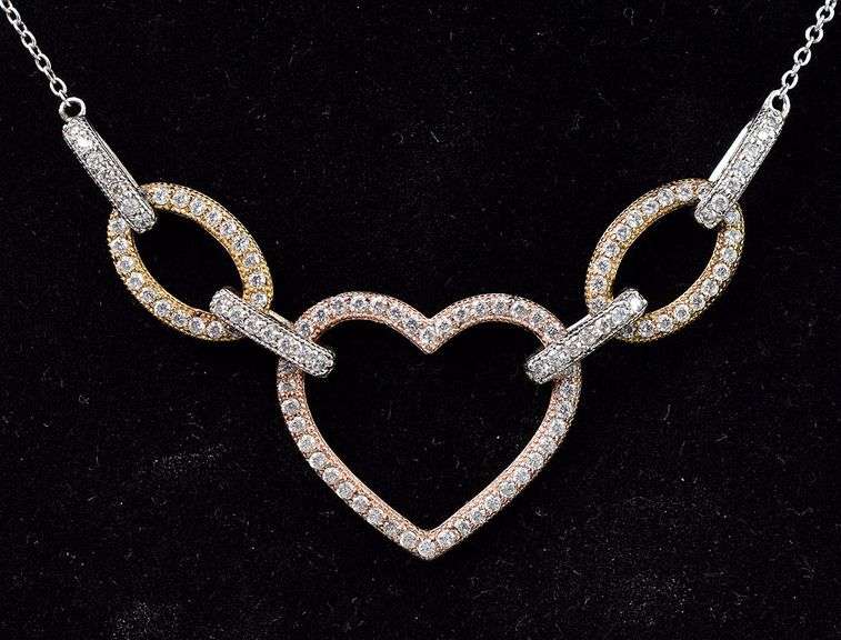 CZ Heart Pendant Necklace in Sterling Silver