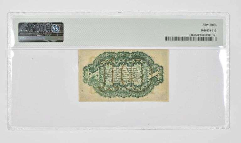 10 Cents 3rd Issue US Fractional Currency PMG 58 AU Fr# 1255