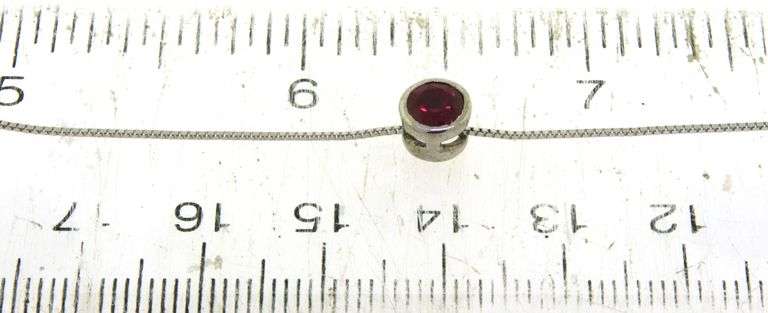 925 Sterling Silver Bezel Set Gemstone Necklace