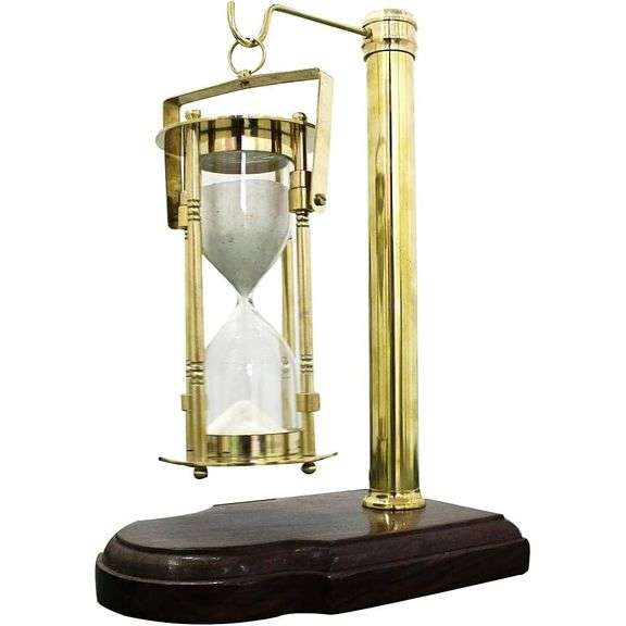 Vintage Brass Hourglass Sand Timer