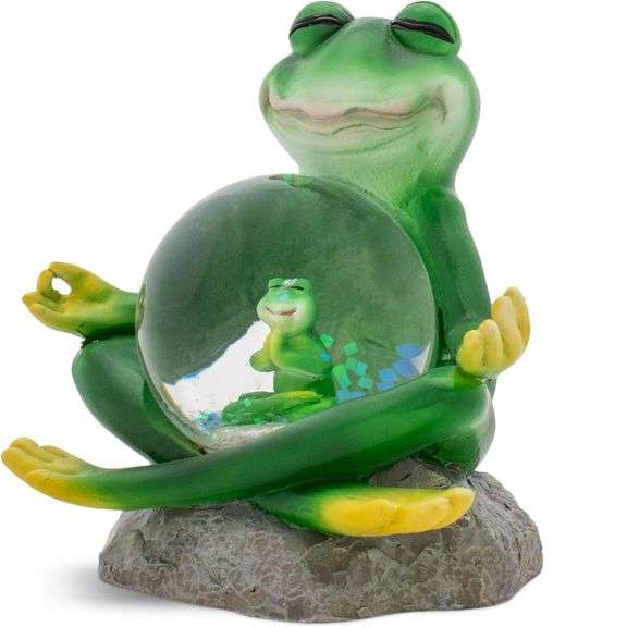 Enchanted Pond Tale of the Yoga Frog Snow Globe