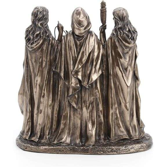 The Three Fates of Destiny Antique Bronze Finish Greek Statue
