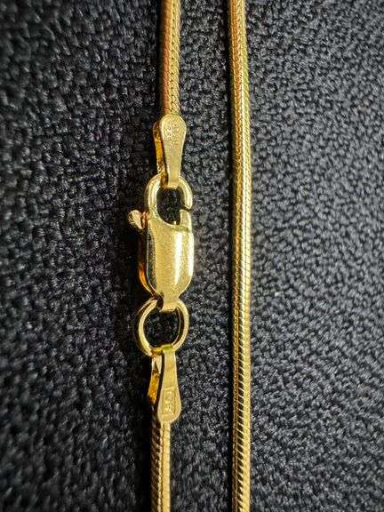 Gold Plated Sterling Silver Snake Chain 1.5mm Necklace 16"