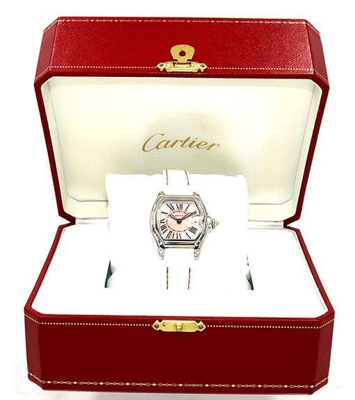 CARTIER Roadster 2675, 32mm, Pink Dial, Stainless Steel Watch W/ Box