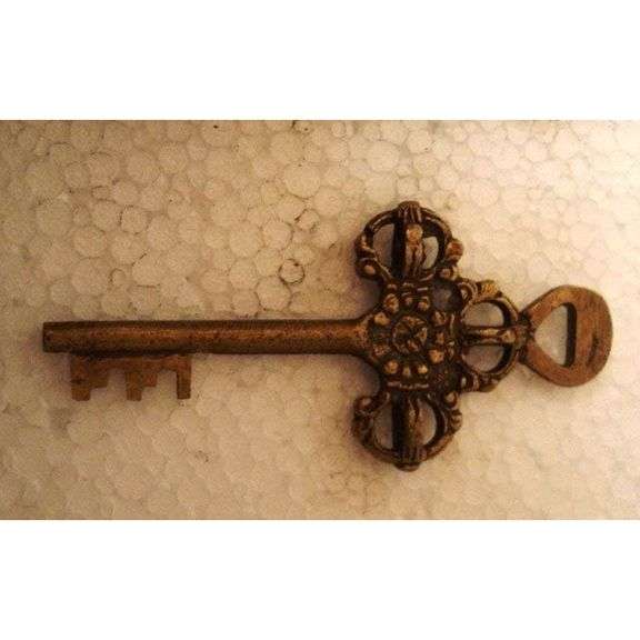 Antique Brass Owl Padlock with Keys