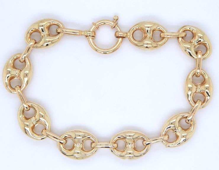 14kt Yellow gold Puffed Gucci link bracelet