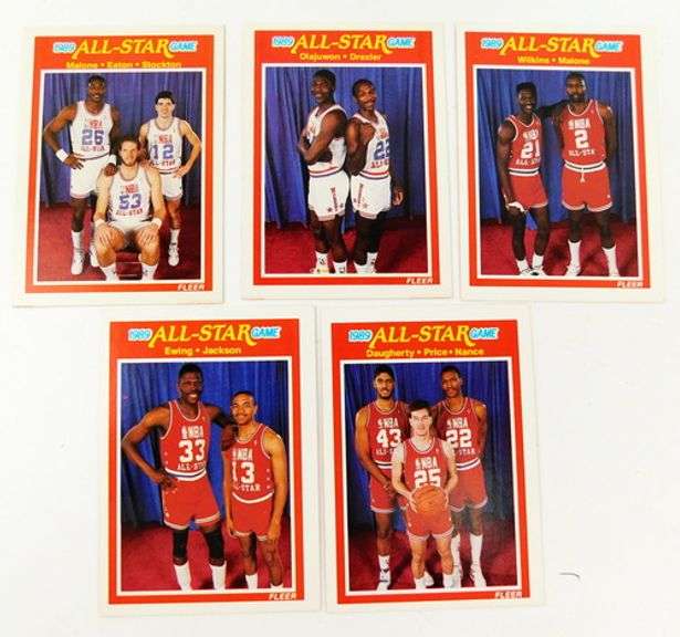 5 Fleer 1989 Basketball Cards
