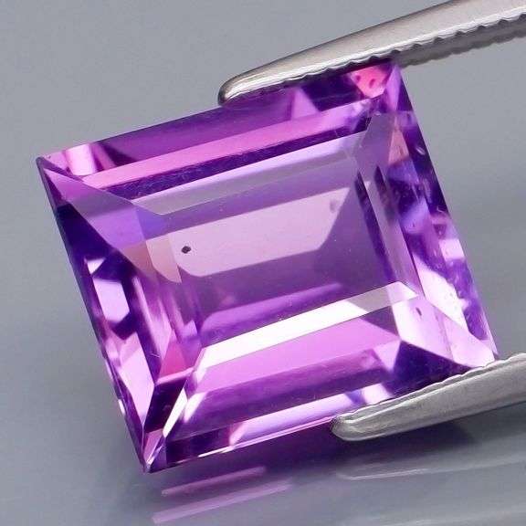 Vibrant violet 3.84ct square cut Bolivian Amethyst