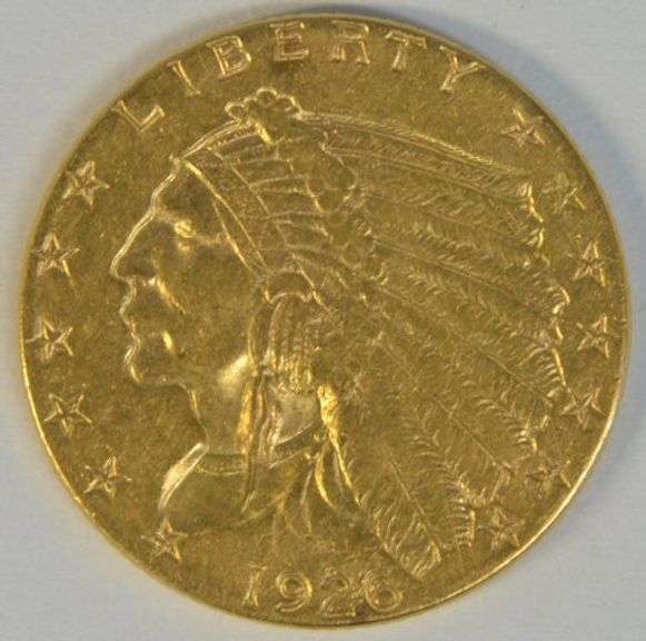 Fresh-looking 1926 US $2.50 Indian Gold Piece