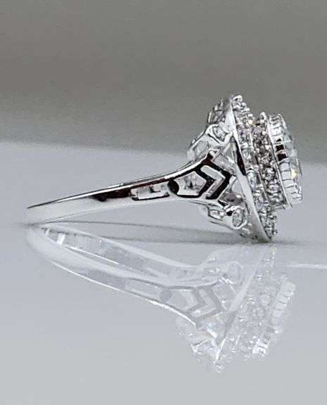 Beautiful 14 Kt White Gold Plate 3.5 Ct VVs1 White I-J Fire Moissanite Ring