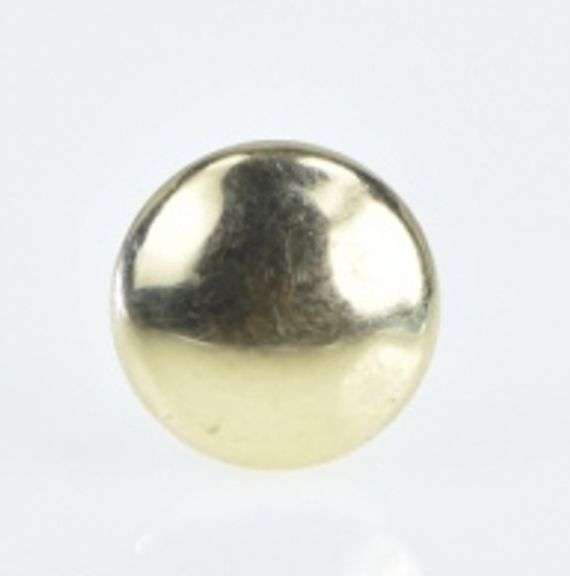 14K Yellow Gold 7.1mm Single Round Domed Circle Stud Earring