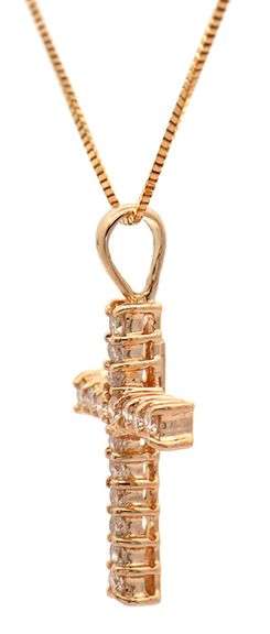 0.30ctw Diamond Cross Pendant Necklace in 18K