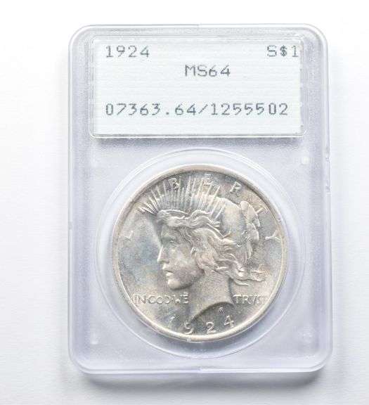 1924 Peace Silver Dollar MS64 PCGS Rattler