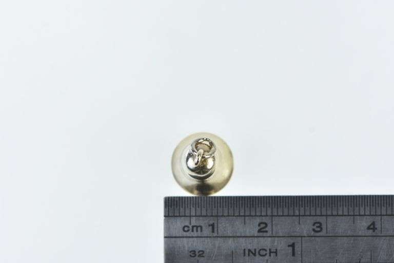 14K White Gold 3D Articulated Wedding Bell Vintage Charm/Pendant