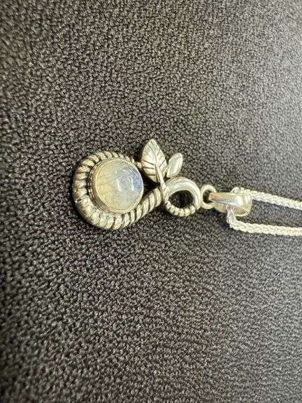 Sterling Silver Rainbow Moonstone Pendant