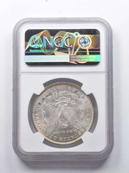 Error MS63 1889 Morgan Silver Dollar OBV Lamination NGC